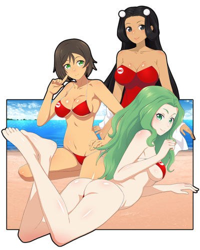 Sticker « Hostesses at the beach »